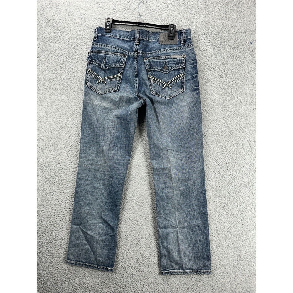 T.K. Axel Jeans Mens 32X32 Treadwell Blue Distressed Relaxed Straight Denim Pant - Picture 2 of 10